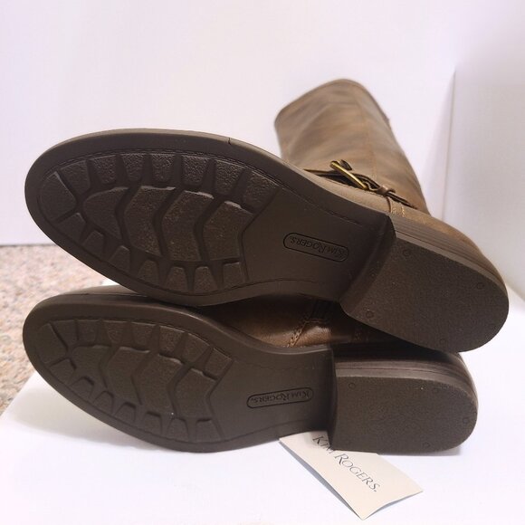 Kim Rogers Brown Knee-High Riding Boots 8.5M – Memory Foam Insole, Buckle Detail - Picture 7 of 11